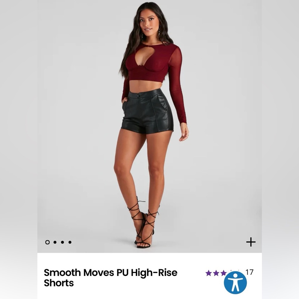 Black leather shorts